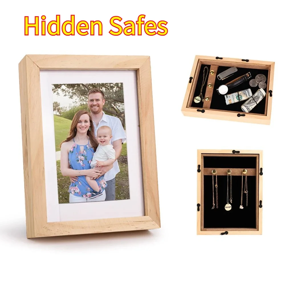 Versteckter Aufbewahrungs-Fotorahmen Multifunktionaler Organizer für Schlüssel Kleinteile Versteckter Safe Perfekte Dekoration für Zuhause und Büro Sicherheit Image