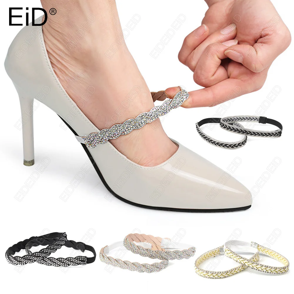 Damen-Schnürsenkel für High Heels, verstellbarer Knöchelriemen, elastischer Strass-Riemen, dekorative Diamant-Bänder für Damen Image