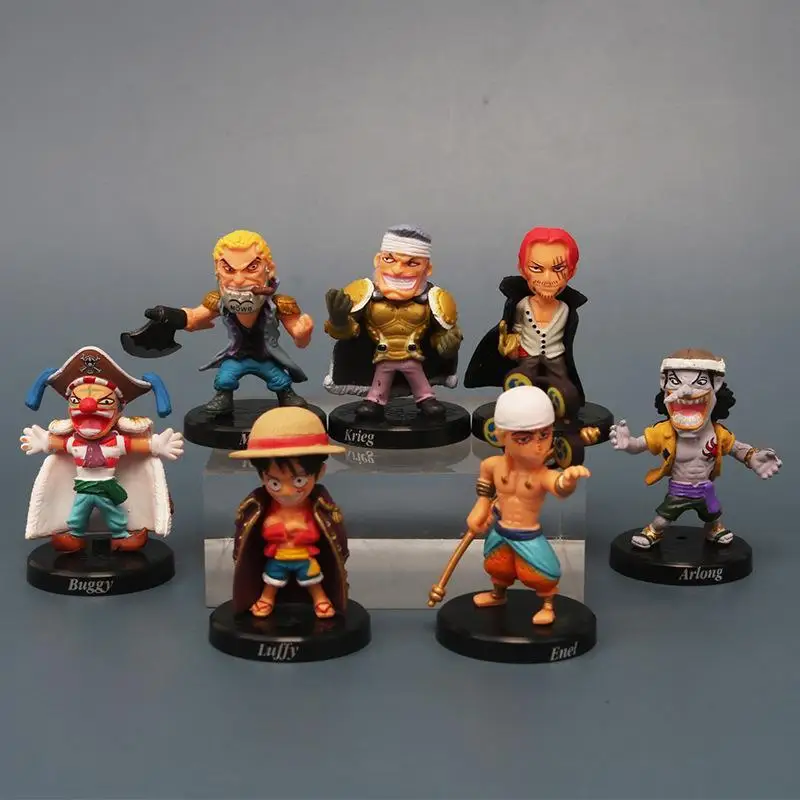 Figuren Sammlermodell-Spielzeug für Fans Geschenk 12 Stück/Set Q-Version One Piece Sabo Shanks Lucci Crocodile Moria Buggy Enel PVC