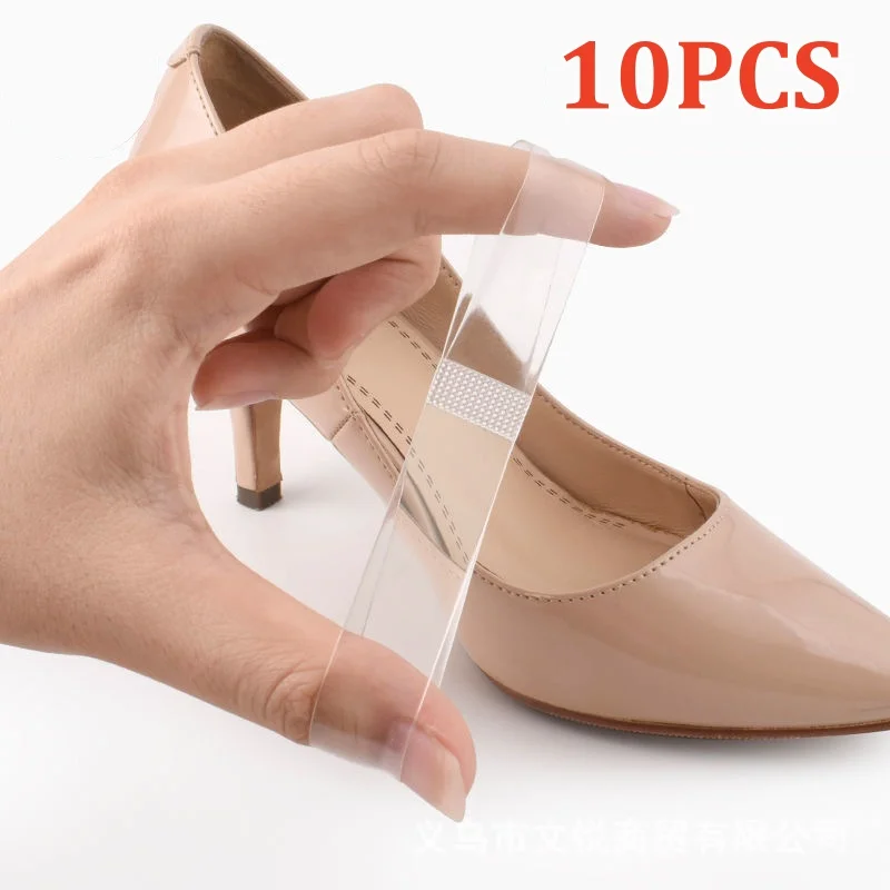 10 Stück unsichtbare elastische transparente Silikon-Schnürsenkel für Schuhe mit hohen Absätzen, modisches Design, hochwertige Riemen, Knöchelschnürsenkel Image