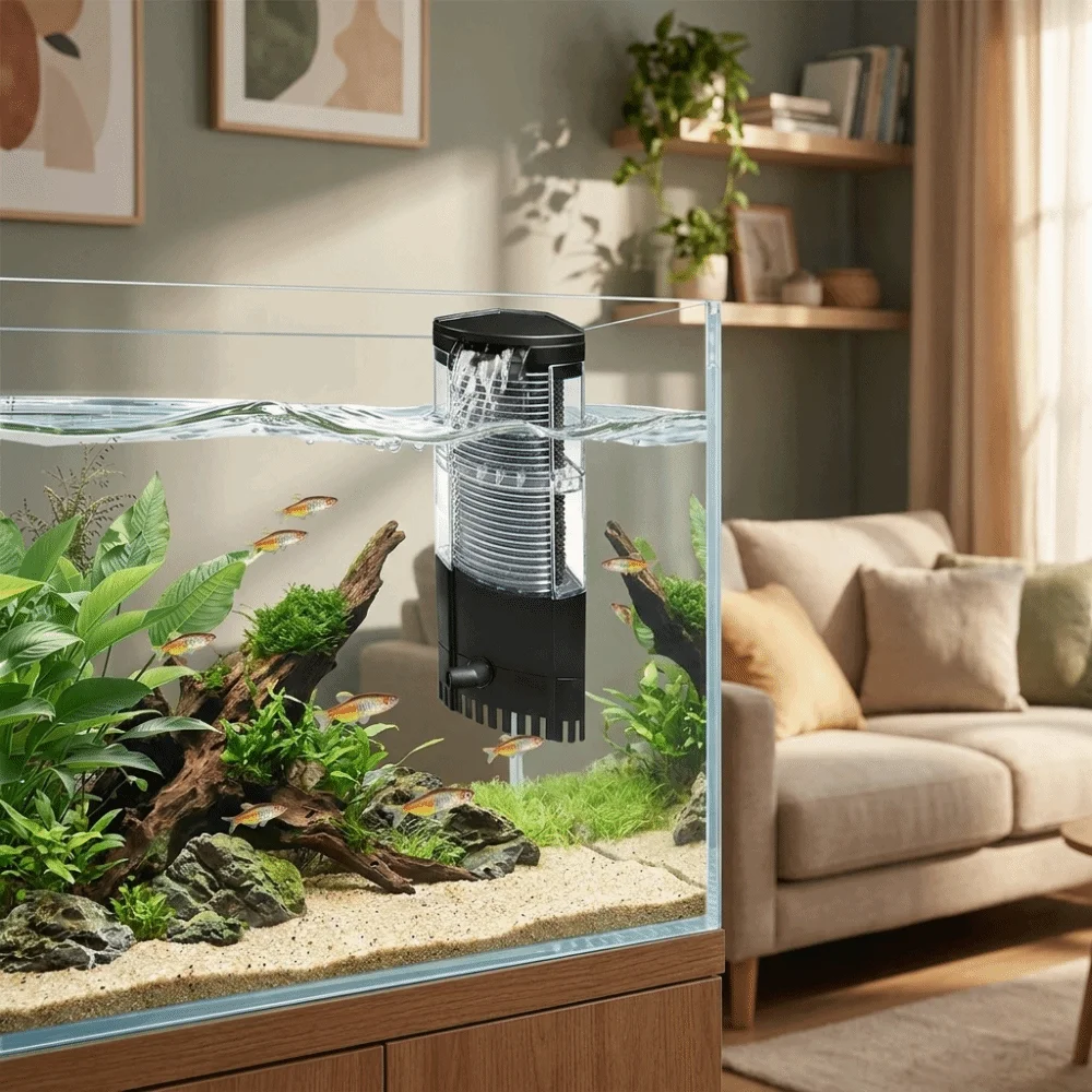 Geräuschloser Aquariumfilter Energiesparende USB-Betriebene Tauchfilterpumpe Wandmontierter Mechanischer Filter Aquarium-Wasserpumpe Image