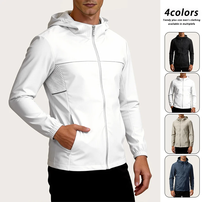 Up Kapuzenjacke Neue Wasserdichte Jacke Herren Windbreaker Frühling Herbst Mäntel Wandern Camping Leichtgewichtige Jacke Image