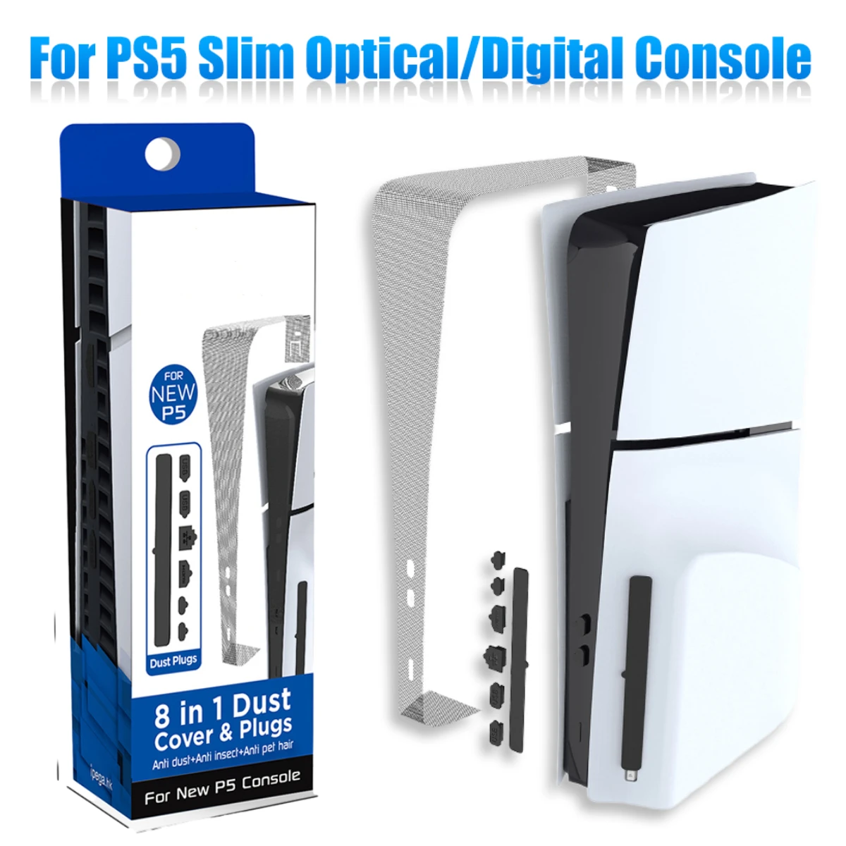 8IN1 Dust Plug For PS5 Slim Game Console Dust Proof Filter Cover for Sony Playstation 5 Slim Disc&Digital Edition Dust Proof Kit