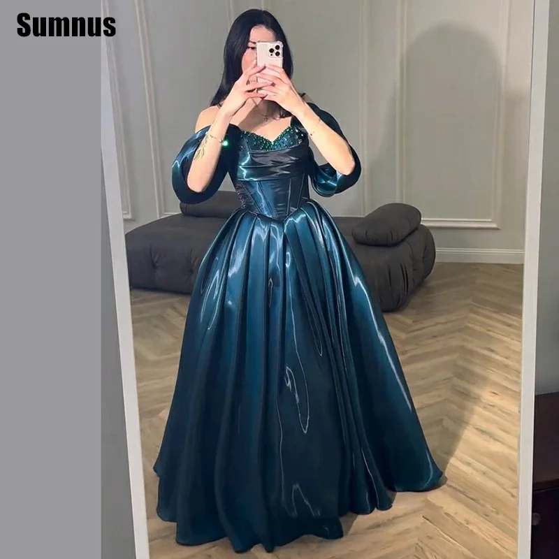 Sumnus Princess A-Line Evening Dresses Women Sweetheart Pleats Beaded Draped Maxi Prom Dresses 2026 Birthday Dress Customized