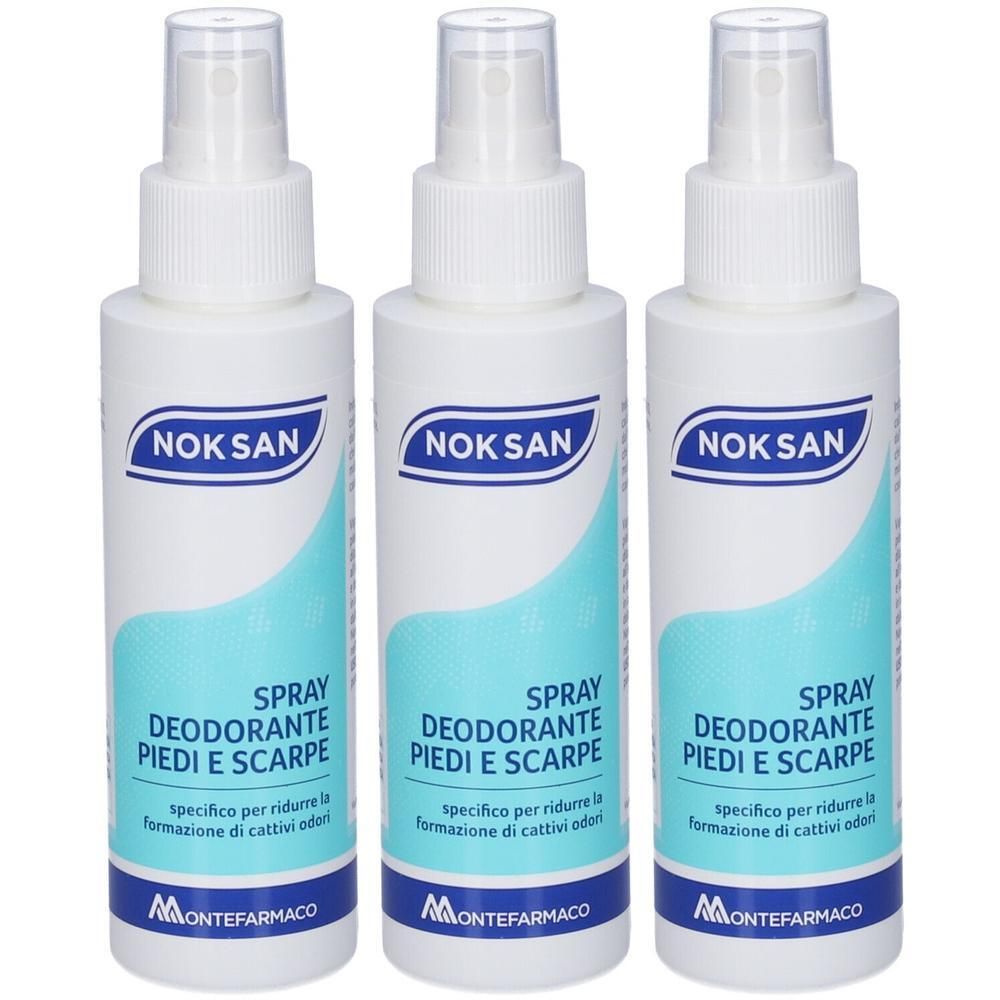 NOK SAN Spray Deodorante Piedi e Scarpe 3x100 ml