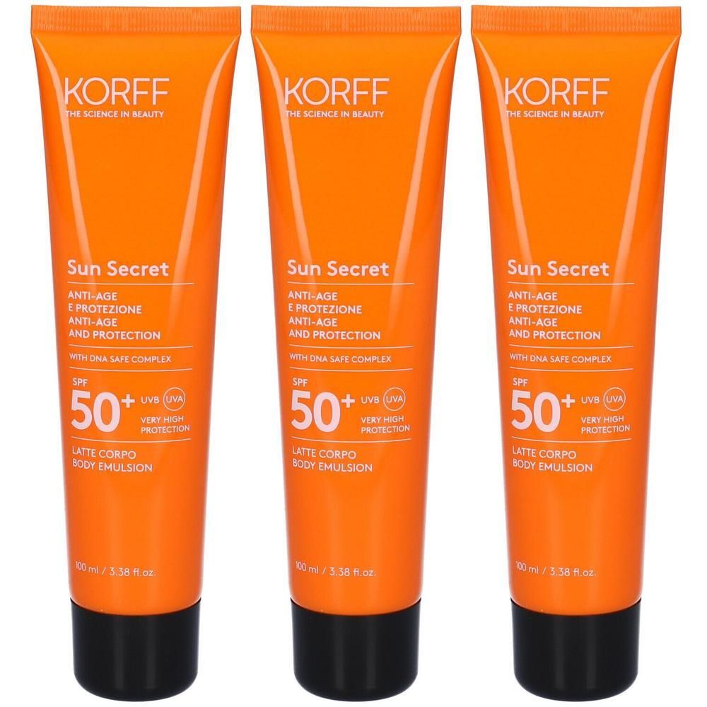 KORFF Latte Solare Protettivo Ed Anti-age Spf 50+ 3x100 ml