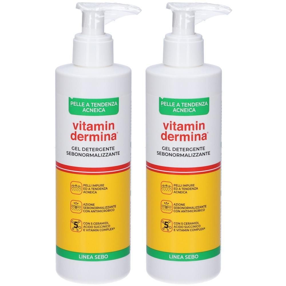 Vitamin Dermina Gel Detergente Sebonormalizzante 2x240 ml