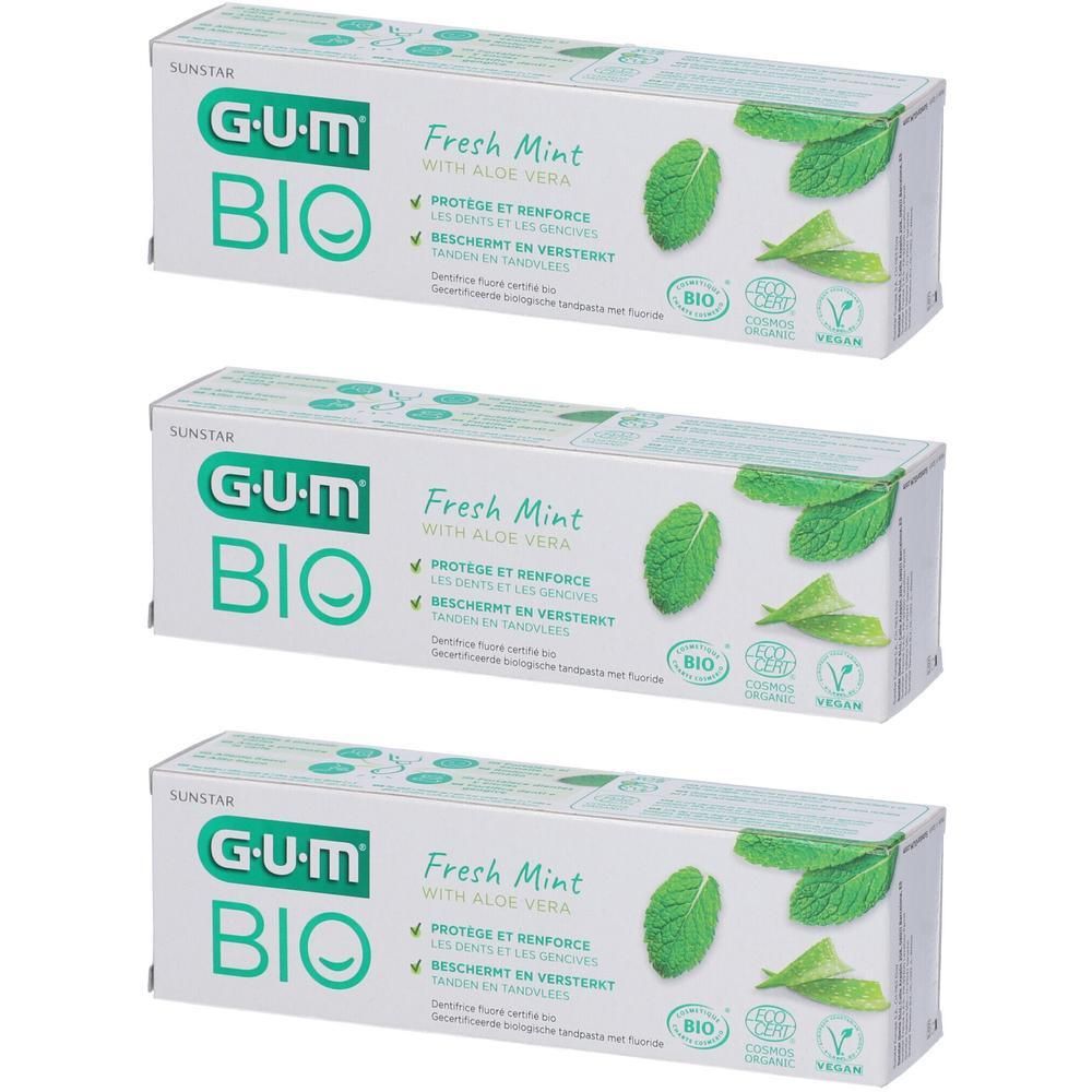 GUM® BIO Gel dentifricio alla menta fresca 3x75 ml