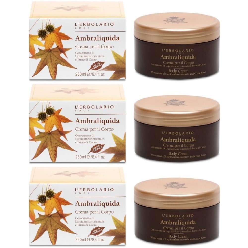 L’Erbolario Crema Corpo Ambraliquida 3x250 ml Lozione per il corpo