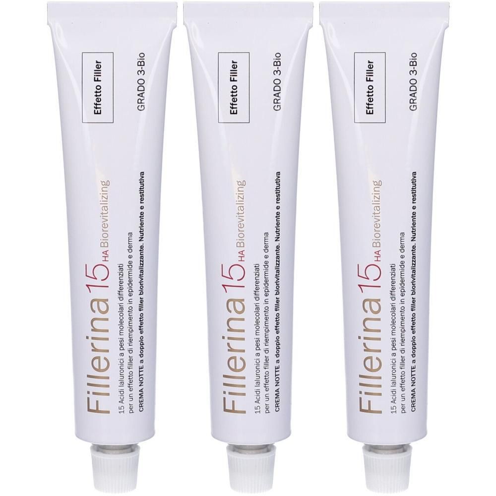Fillerina 15 Ha Biorevitalizing Crema Notte Grado 3 Bio Tubo 50 ml 3x5