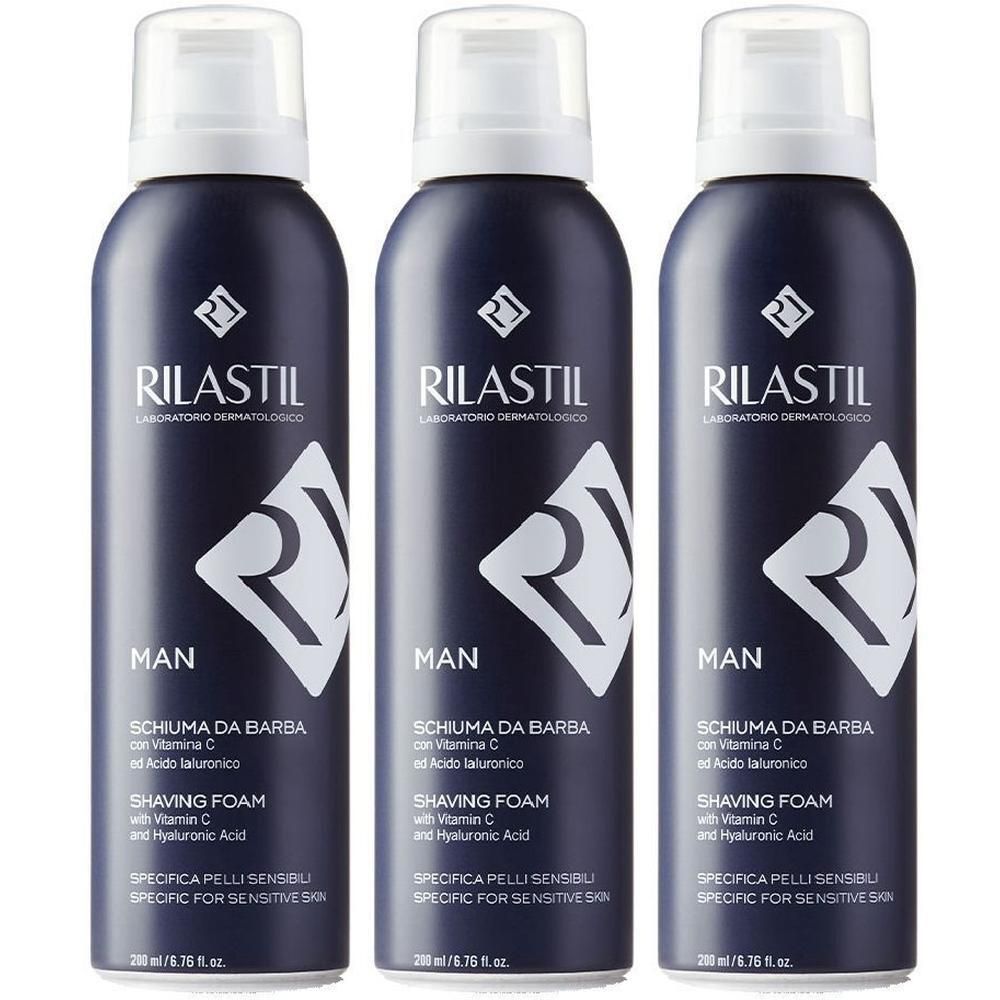 RILASTIL® Man Schiuma Barba 200 3x200 ml da barba