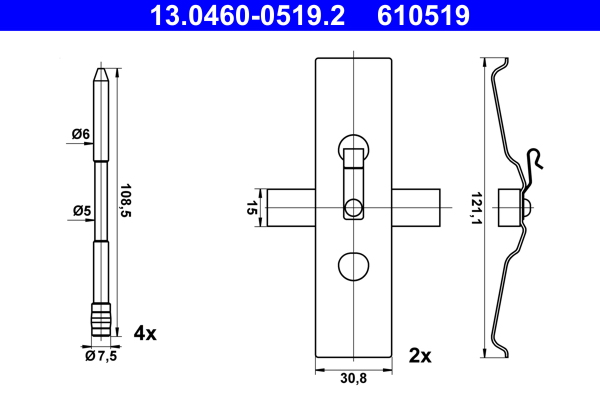 ATE Zubehörsatz, Scheibenbremsbelag 13046005192 für VAG Image