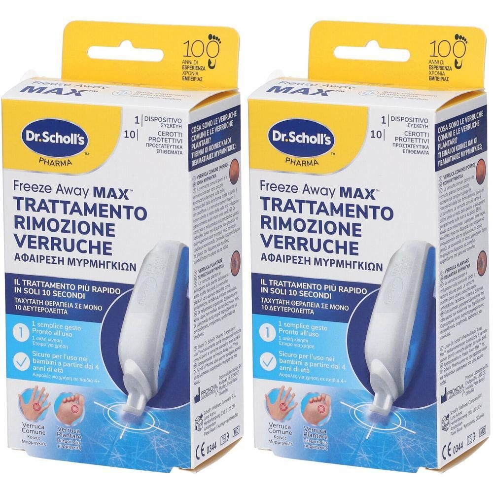 Dr. Scholl's Freeze Away Max Trattamento Rimozione Verruche 2x1 St