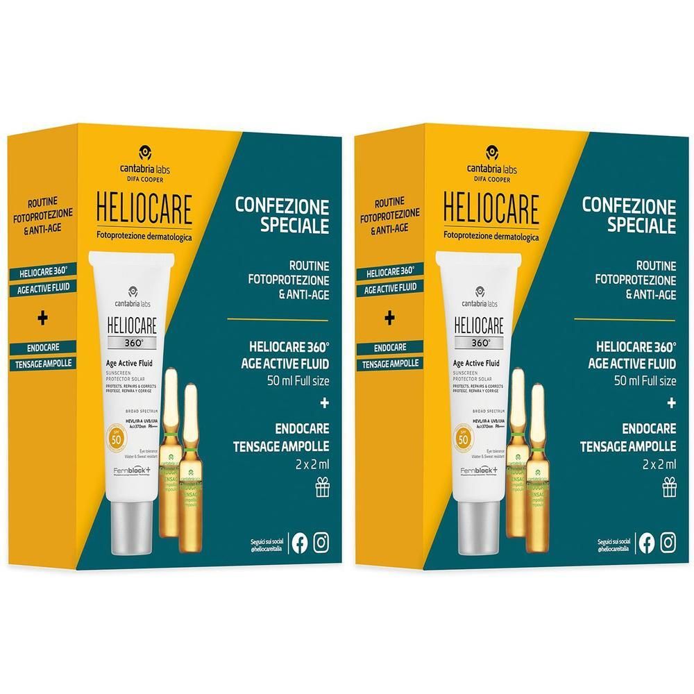 Heliocare 360° Age Active Fluid SPF50 + Endocare Tensage Ampolle 2x2ml