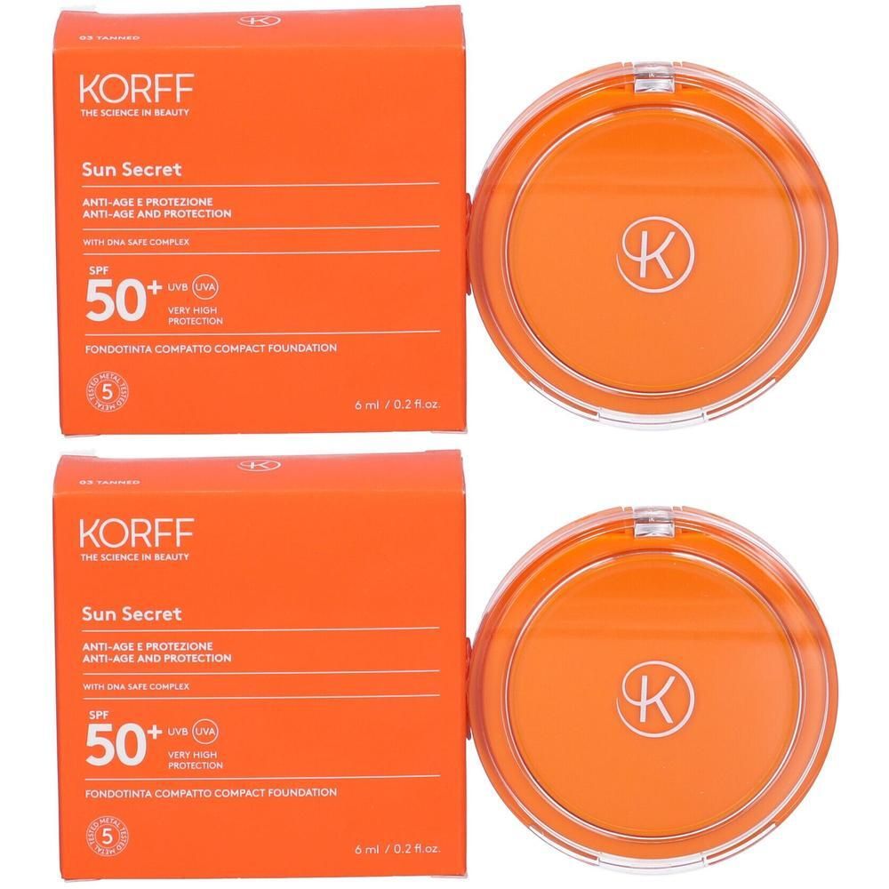 KORFF Sun Secret Fondotinta Compatto Solare SPF50+ 03 Tonalità Tanned