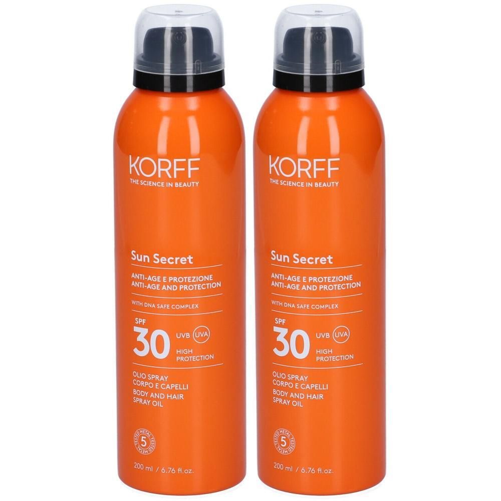 KORFF Sun Secret Olio Spray Corpo E Capelli Spf 30 2x200 ml