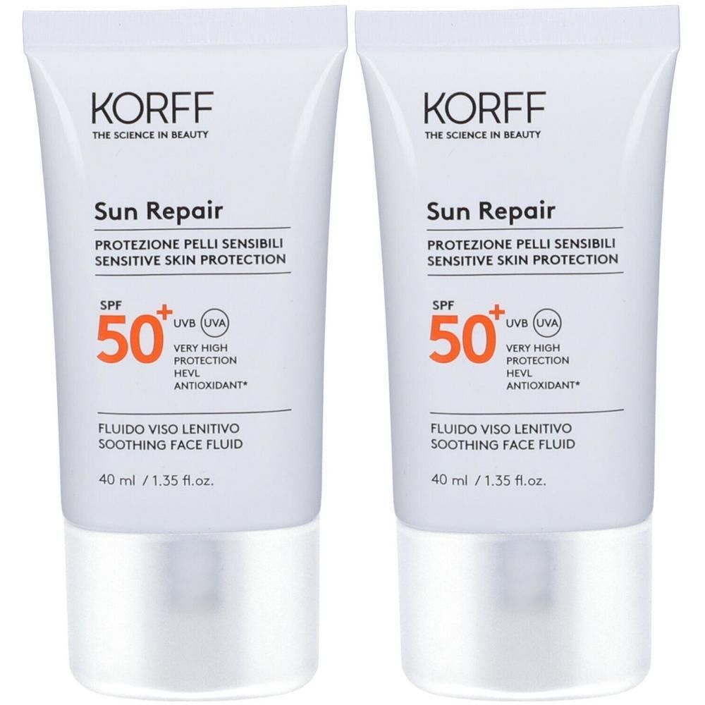 KORFF Sun Repair Fluido Viso Lenitivo Spf 50+ 2x40 ml