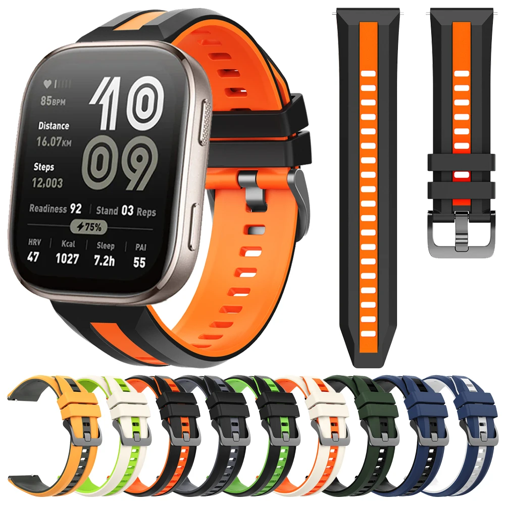 22mm Ersatz-Silikonarmband für Huami AMAZFIT BIP 6 5 Armbänder AMAZFIT BALANCE 2 GTR 4 3 2e 47mm GTR3 Pro Sportarmband Image