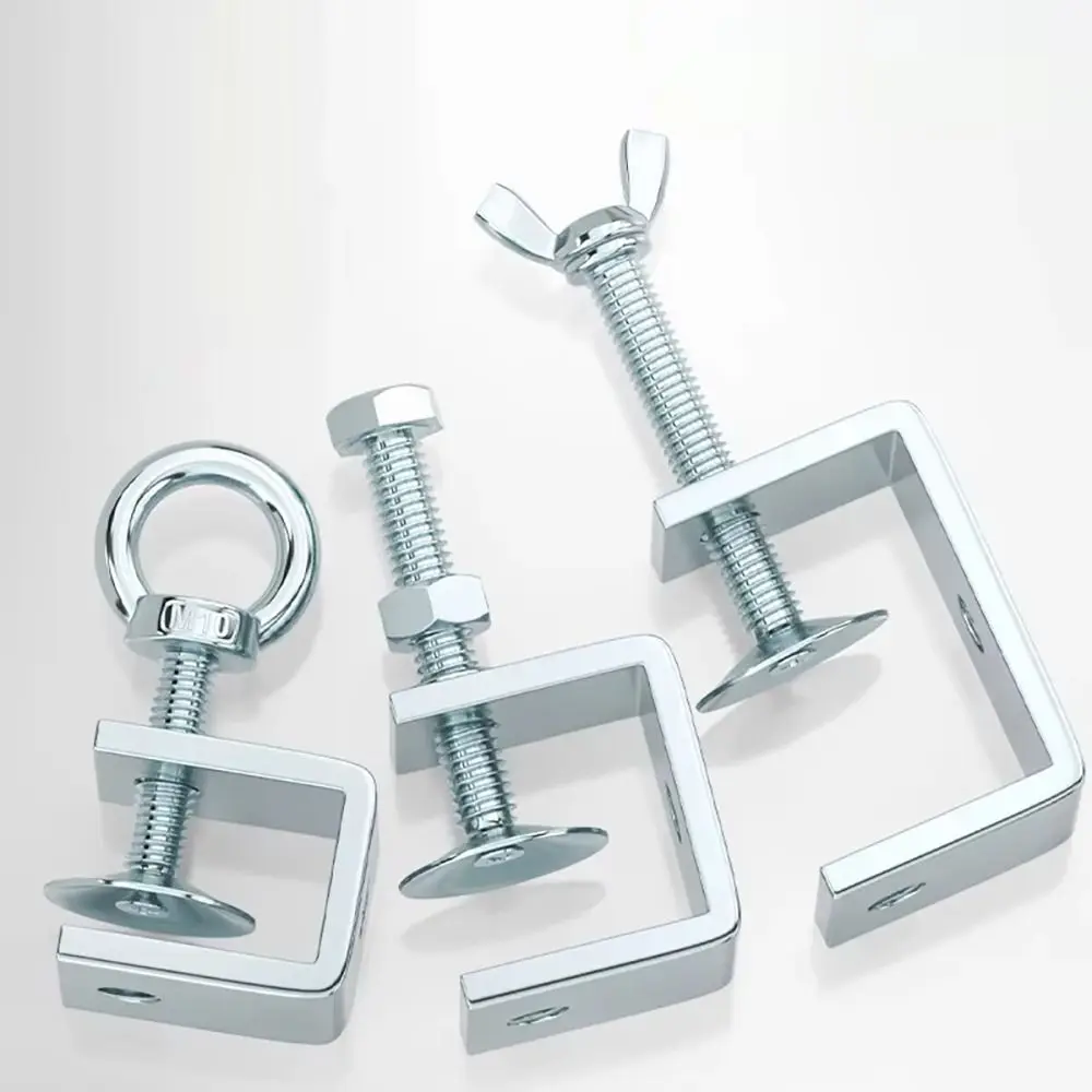1 Stück mehrere Kopfformen, U-Klemme, verzinkter Kohlenstoffstahl, feste Vorrichtung, C-Typ-Clip, verdickt, offene Höhe 20–130 mm Image