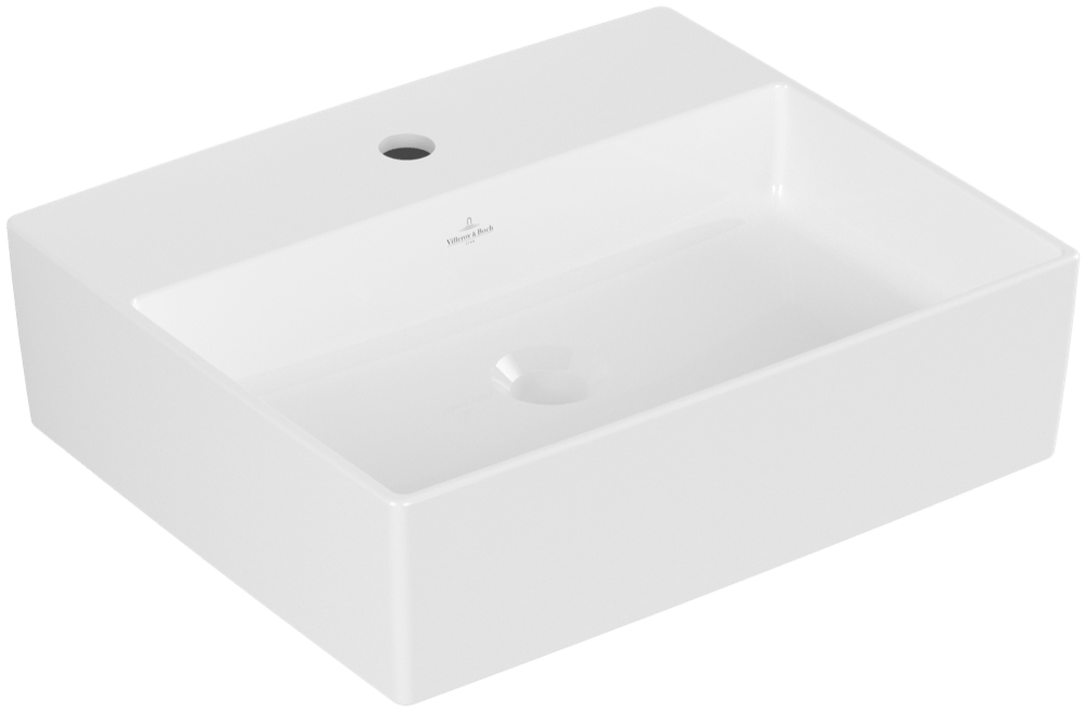 Villeroy & Boch Aufsatzwaschtisch Memento 2.0 4A07 500x420mm mittl HL durchgest o ÜL Eckig Weiß Alpi 4A0751R1 Image