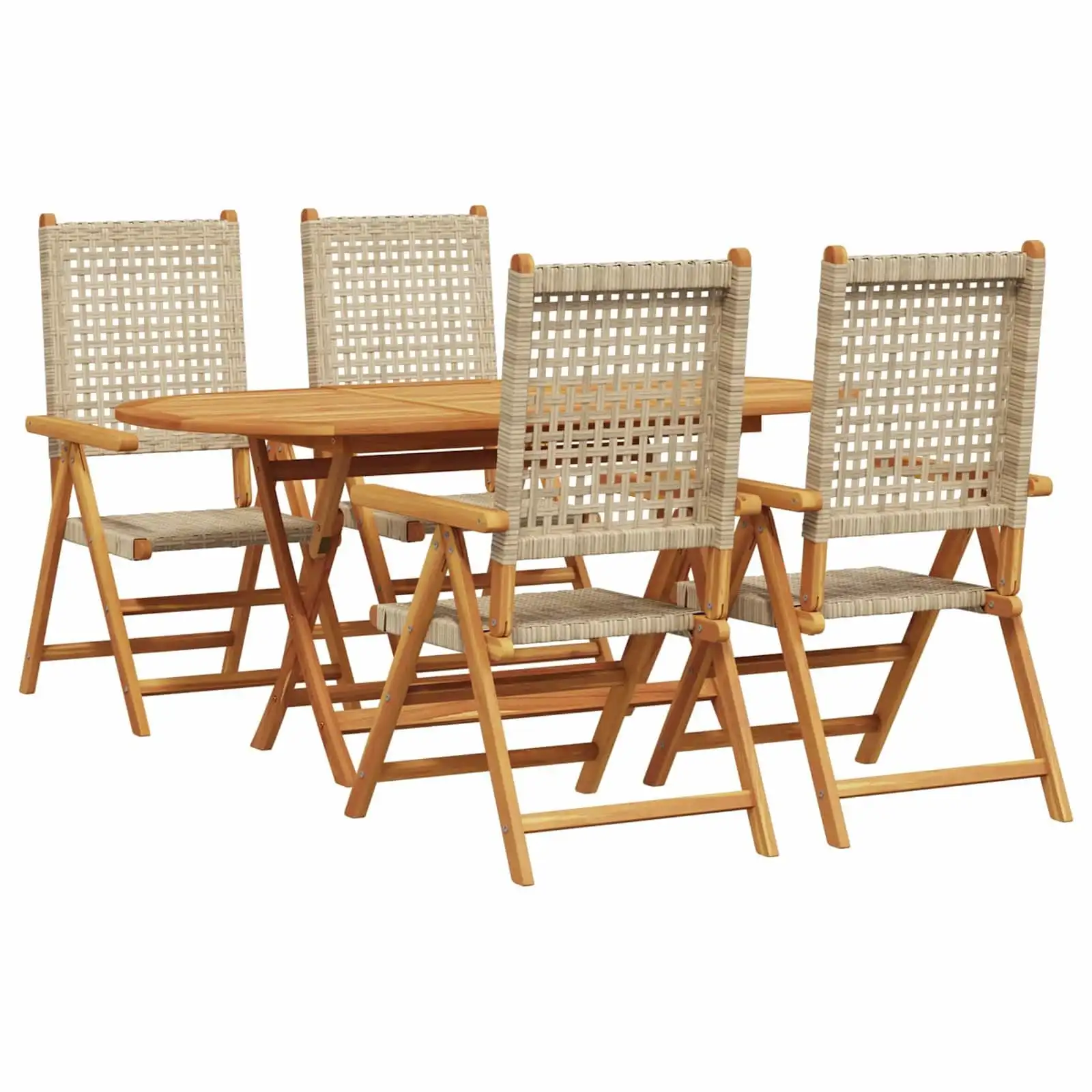 Mobilier de jardin vidaXL Ensemble table et chaises de jardin beige 5 pièces pour jardin