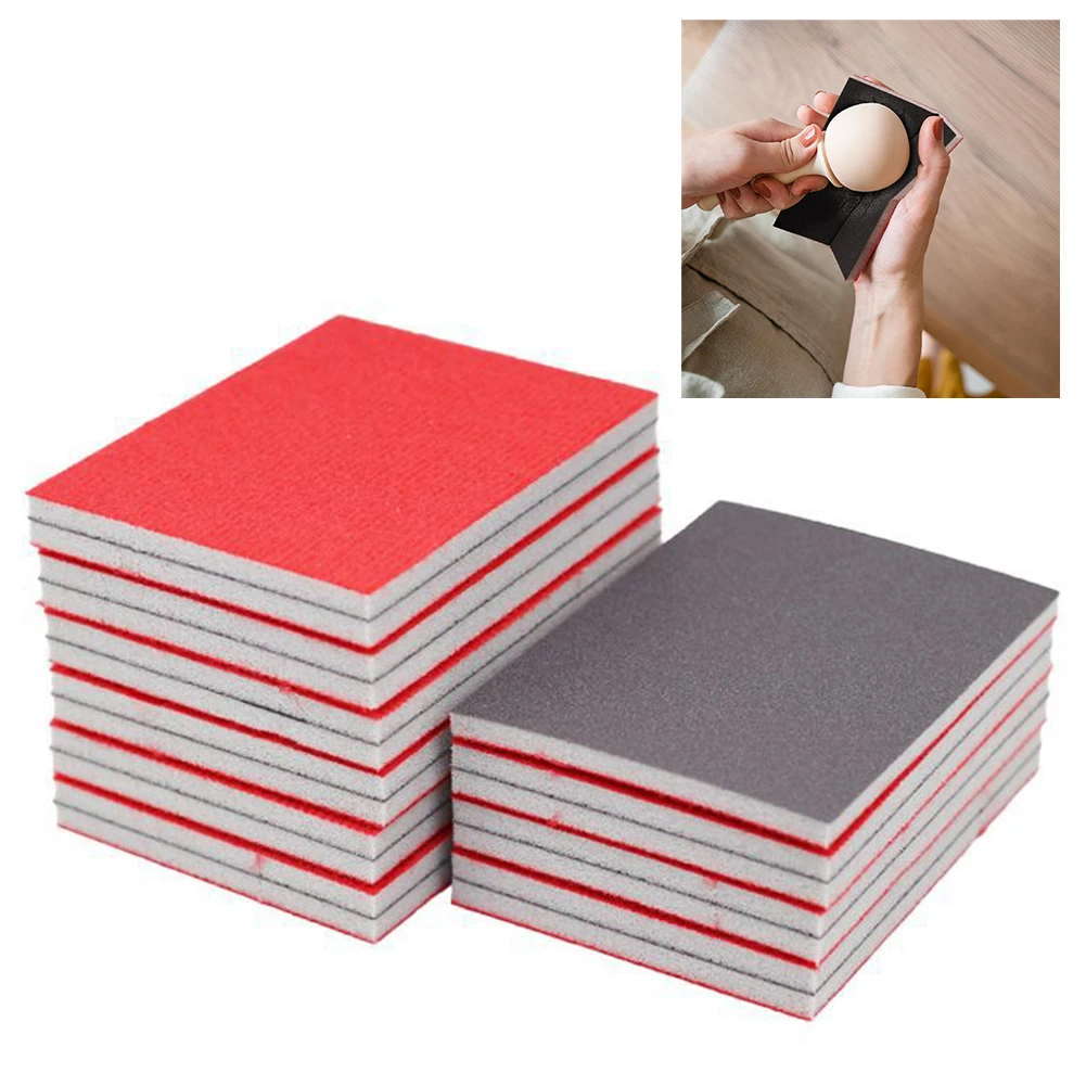 20 Stück/Set Schleifschwamm-Pads 180/320/400/600/800/1200/2000/2500 Körnung Doppelseitiges Schleifpapier Nass-/Trockenschleifblock Image