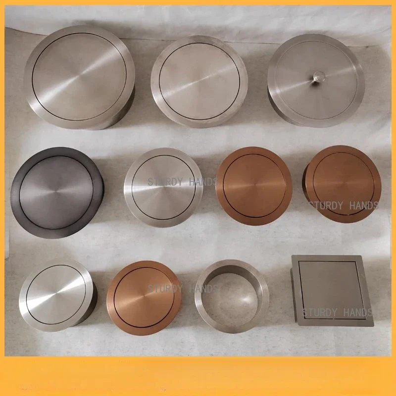 1pc Eingebettet Deckel Küche Mülleimer Küche Desktop Metall Mülleimer Rund Schütteln Deckel Haushaltsgeräte Küche Müll Bin