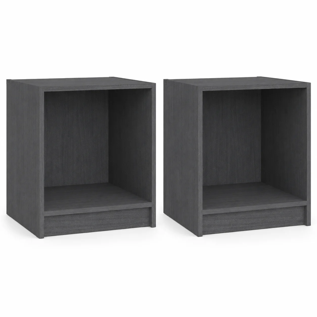 Nachttische im 2er-Pack, Grau 35,5x33,5x41,5 cm, Nachttisch aus massivem Kiefernholz, skandinavisches Design, moderne Schlafzimmermöbel, Nachttisch zur Schlafzimmerorganisation