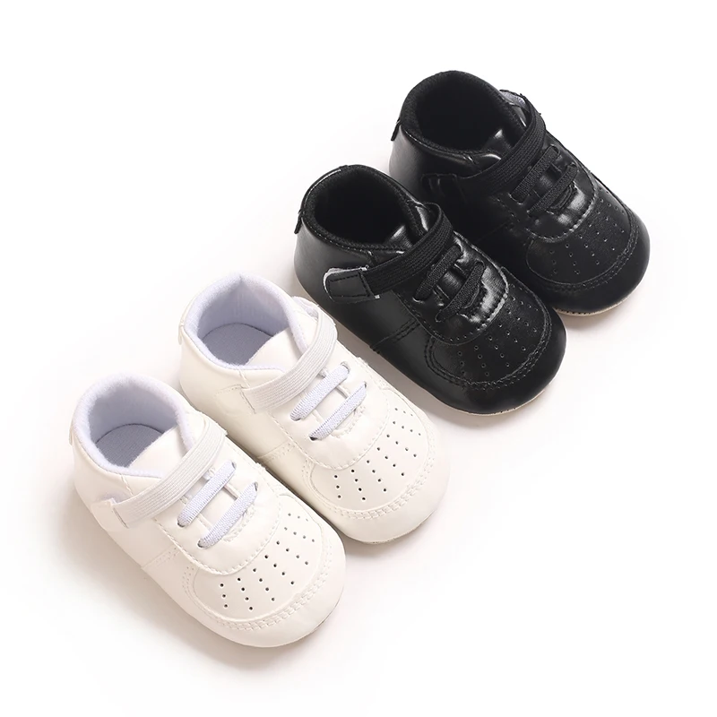 PU-Lederschuhe für Babys, Jungen und Mädchen, rutschfeste, weiche Sohle, einfarbig, atmungsaktiv, Lauflernschuhe für Kleinkinder, Unisex, Freizeitschuhe Image