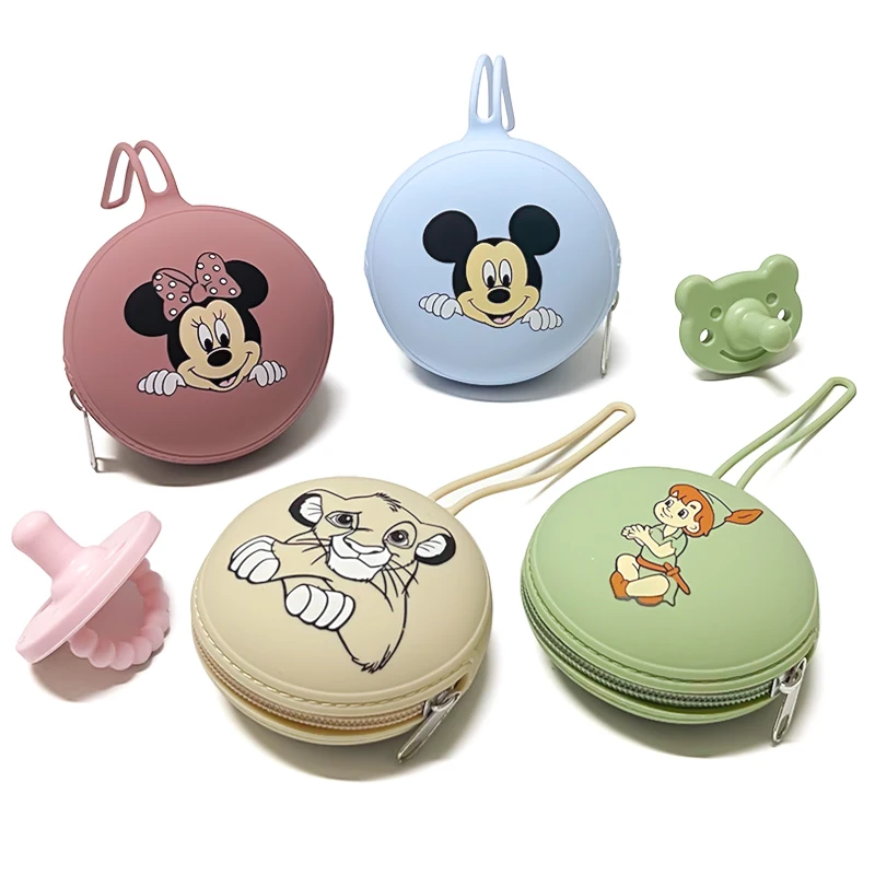 Cartoon-Silikon-Nippelaufbewahrungstasche Kinder-Schnullerhalter Tragbarer Silikon-Lebensmittelqualität-Anhänger DIY-Zubehör Baby-Spielzeug-Geschenk Image