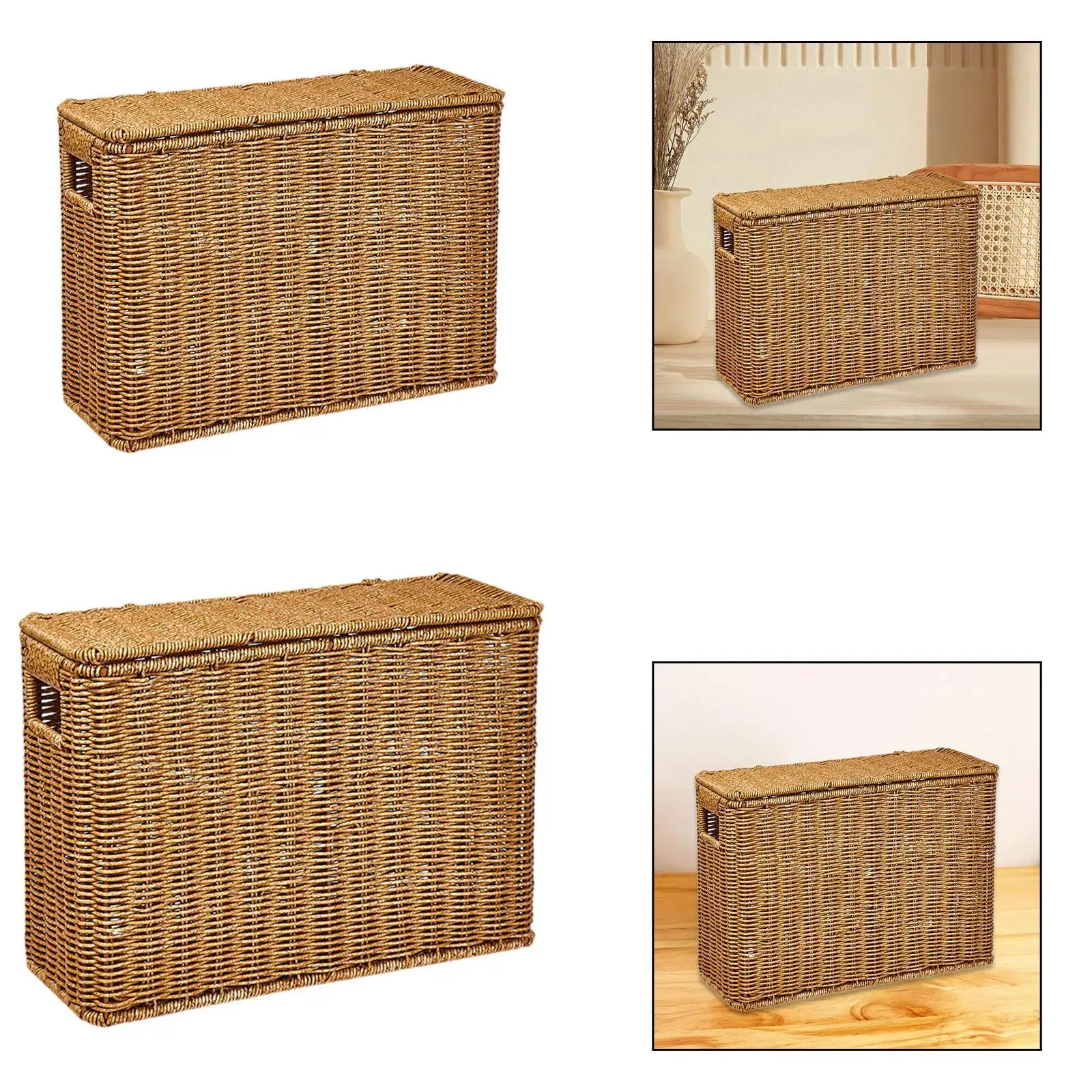 Panier de rangement en PP tressé pour journaux, magazines, documents, cadeaux et petits espaces