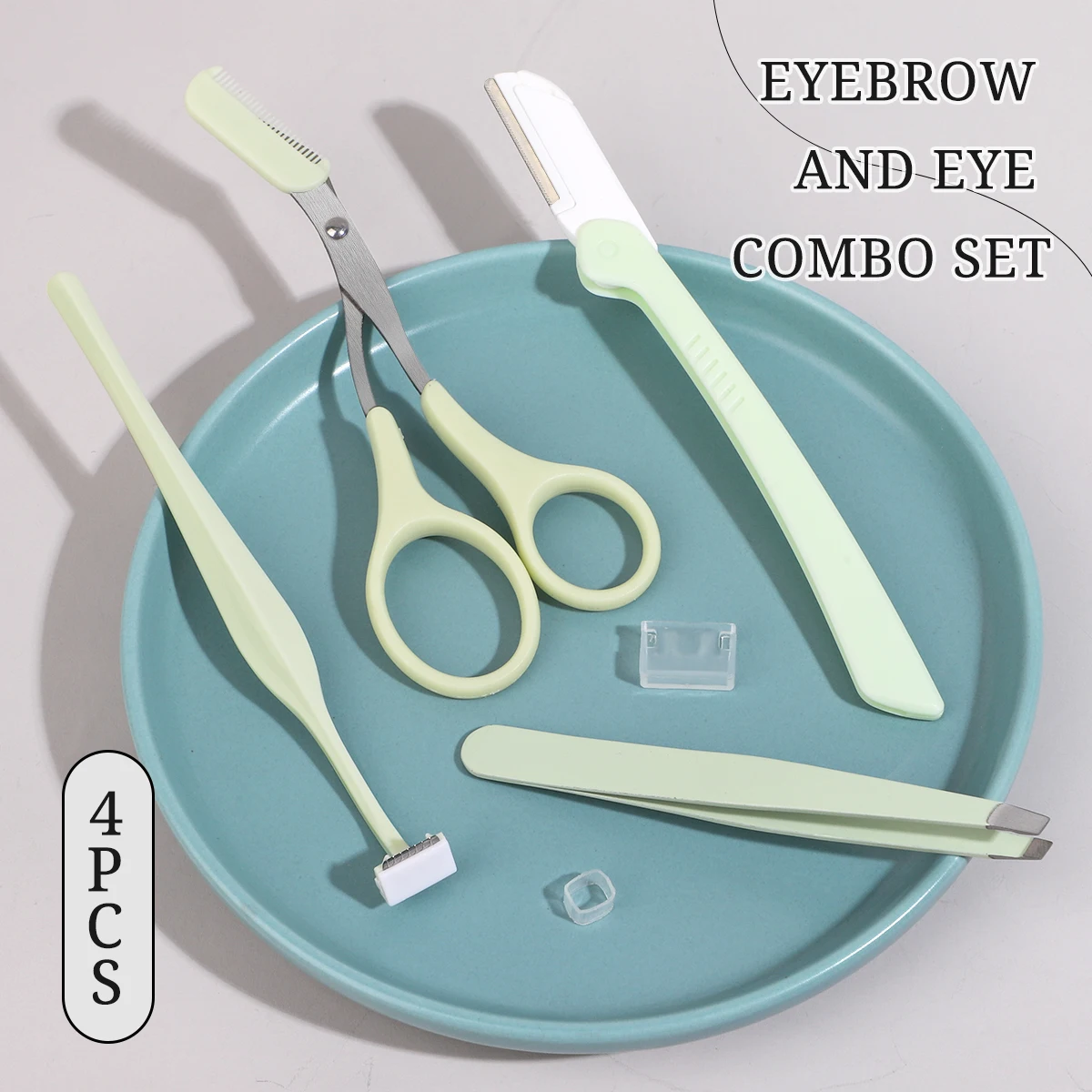 4-teiliges Augenbrauentrimmer-Set, geeignet zum Trimmen von Augenbrauen und Bärten, zum Formen und Peeling von Augenbrauen sowie zur Augenbrauenpflege. Image