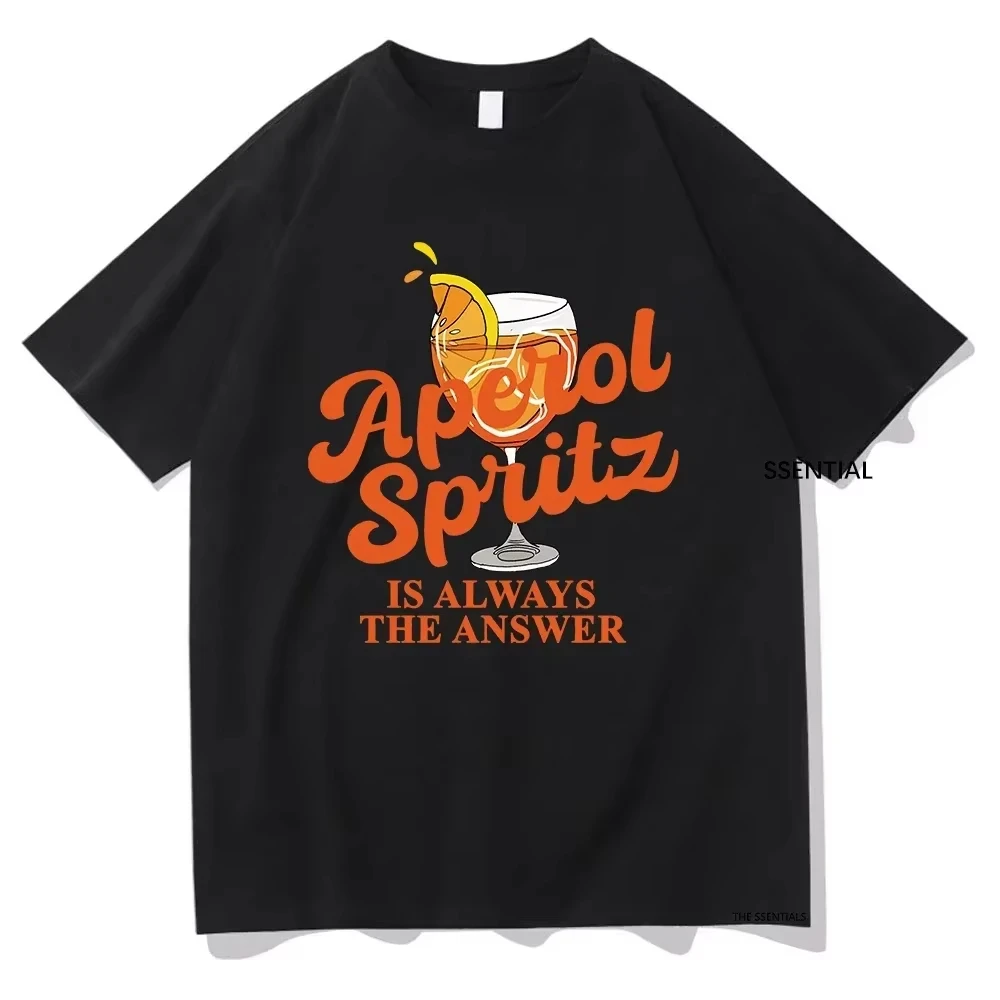 Sommerkleidung Harajuku T-Shirt Vintage Tops Streetwear Aperol Spritz Is Always The Answer T-Shirt Lustige ästhetische Kleidung Image