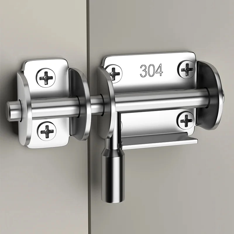 Edelstahl-Türriegel, solide Schieberiegel, Haspenriegel, Haushalts-Hardware, Tor-Sicherheitsriegel, WC-Türschloss Image