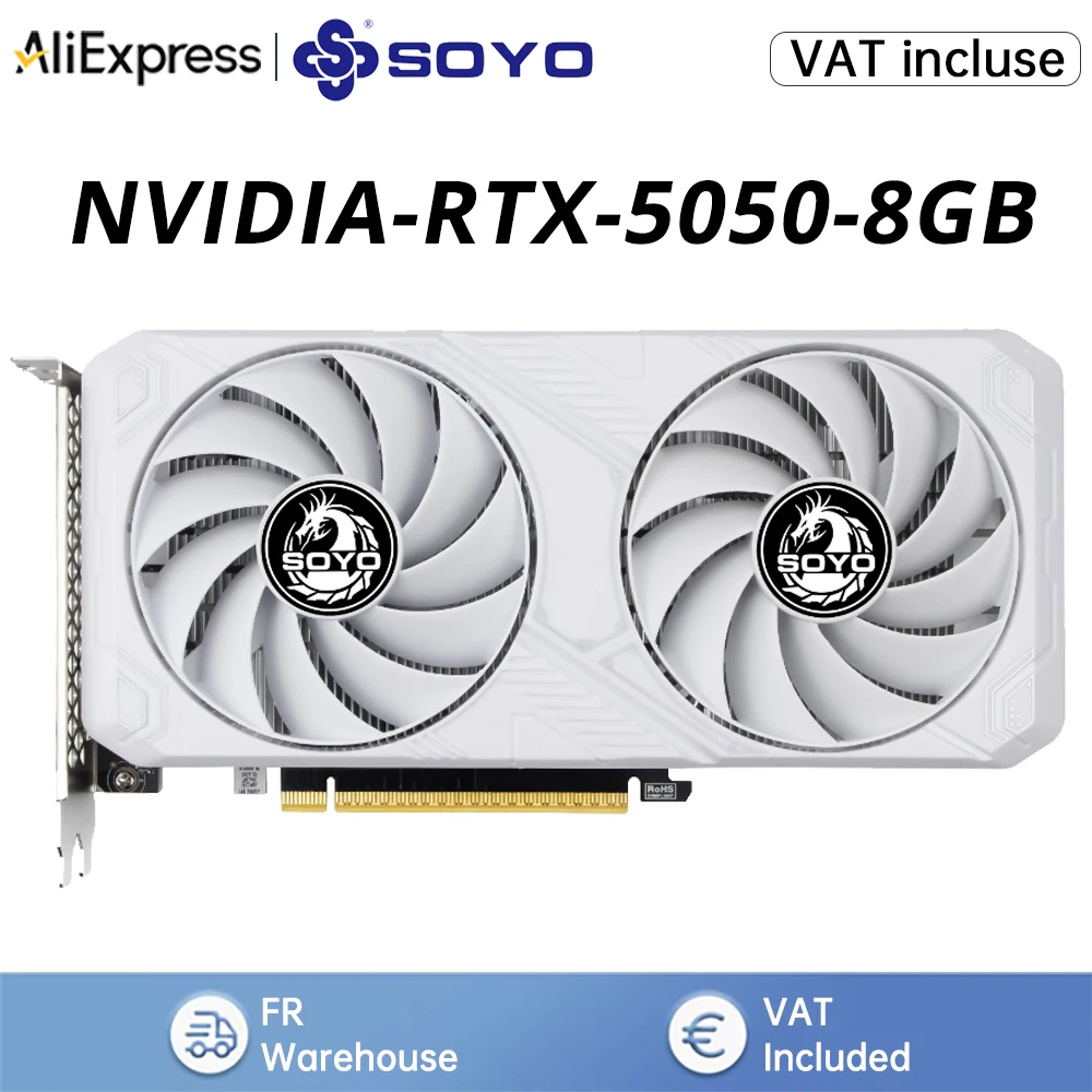 SOYO NVIDIA RTX 5050 8G Grafikkarte GDDR6 128Bit GPU Computerkomponenten PCI Express 5.0 x8 Gaming-Grafikkarte rtx5050 8gb Neu Image