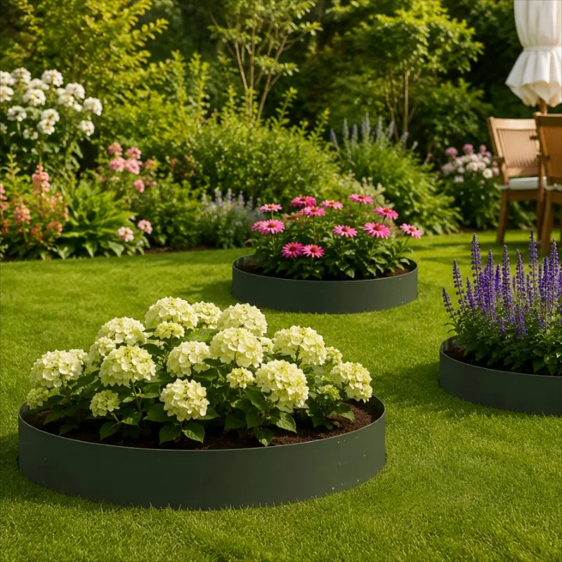 Garten-Pflanzring, Elegantes Olivgrün, 120 X 120 X 20 cm, Praktischer Pflanzrahmen für Gemüse, Blumen und Grünpflanzen, Ideal für Gärten, Terrassen und Hinterhof-Außenbereiche Image