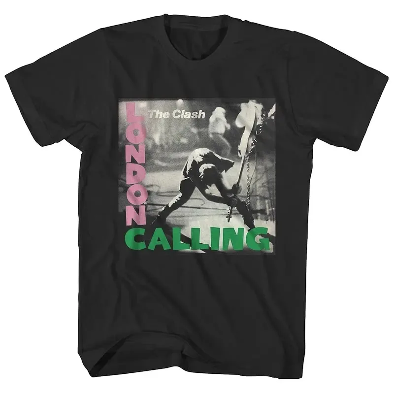 Streetwear Y2k The Clash Band T-Shirt London Calling Guitarist's Guitar Case Rock Band Street Hip Hop Kurzarm-T-Shirt