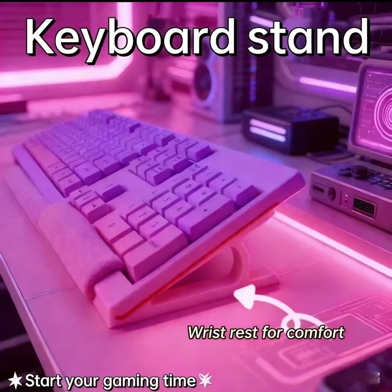 2 Stück multifunktionaler, höhenverstellbarer Tastaturständer, tragbarer Aufsatz, geeignet für stabile Tastaturunterstützung Image