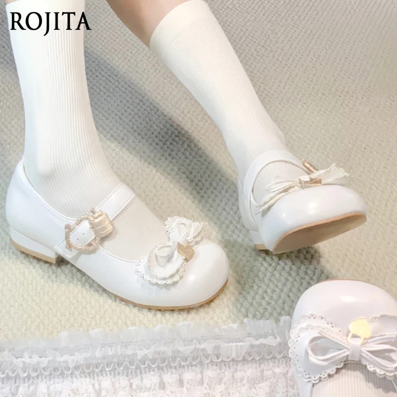 Damenschuhe, Schleife, Lolita-Schuhe, süße Puppe, fühlt sich niedriger Absatz, einzelne Schuhe, 2025, neue süße Mädchen-Kawaii-Flache Schuhe, Frühling und Herbst