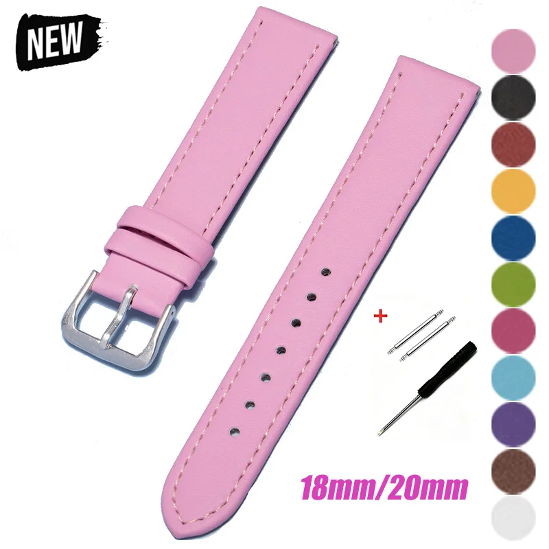 18mm 20mm Vintage PU-Lederarmband für Herren und Damen, universelles PU-Uhrenarmband, atmungsaktives Armband, Sport-Armband-Zubehör Image