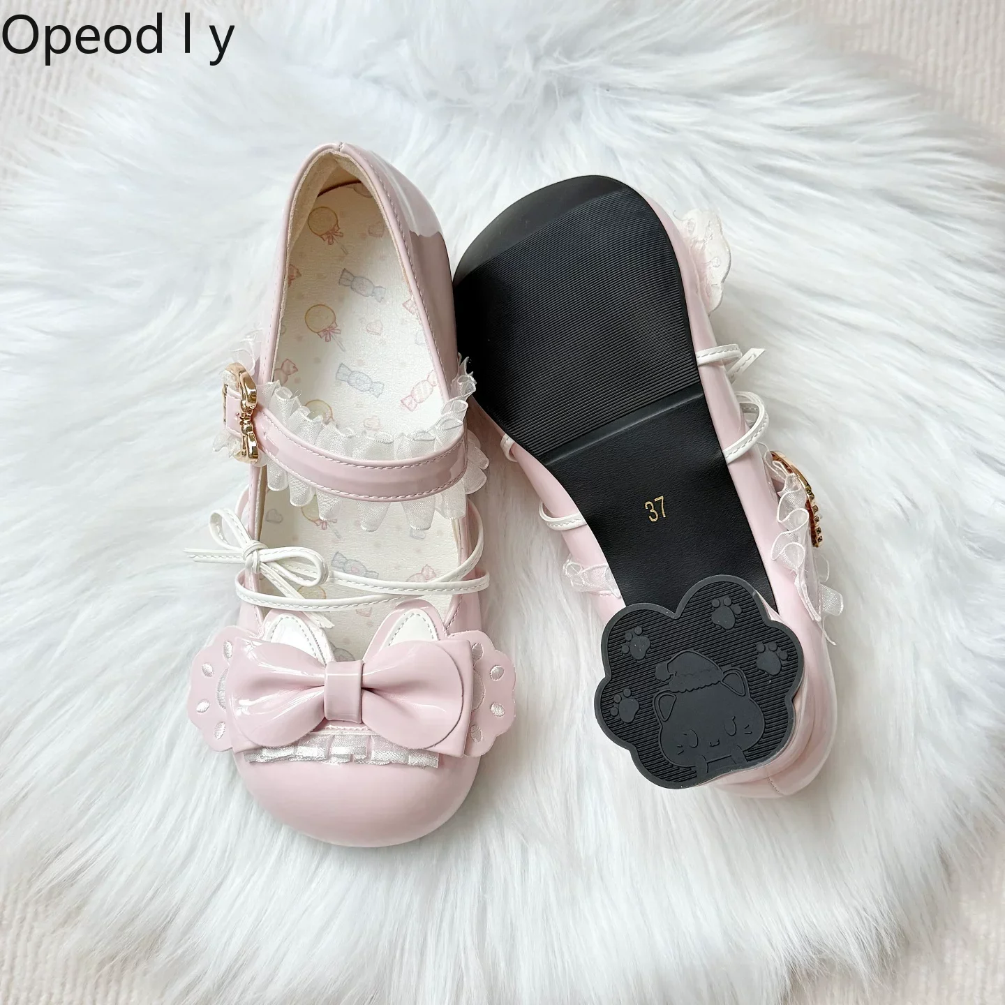 Original Niedliche Katzenpfoten-Spezialform Mittelhohe Absätze Lolita-Schuhe Runde Spitze Elegante Prinzessinnen-Mary-Jane-Schuhe für Damen