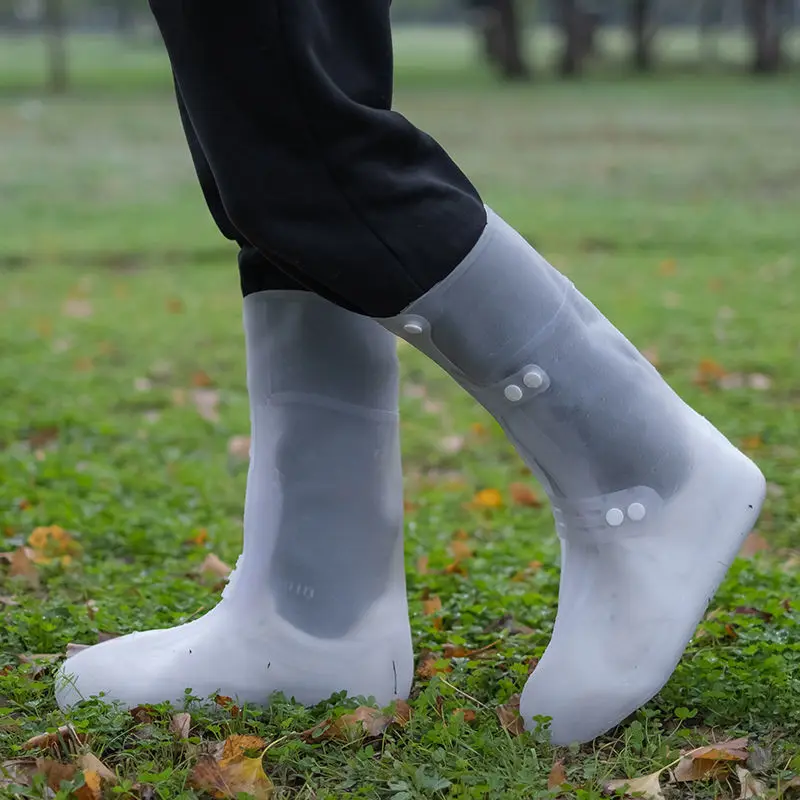 Große Besucher übers chuhe High Tube Galoschen wasserdichte Schuhe Abdeckung rutsch feste Übers chuhe Regens tiefel Schutz lange Übers chuhe
