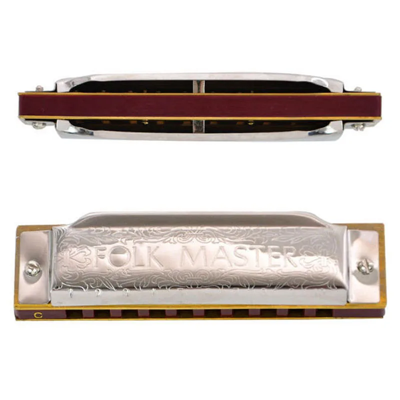Folkmaster 1072 Mundharmonika Standard Anfänger Diatonic Blues Gaita 10 Löcher A B C D E F G Ab Bb Db Eb F # Musikinstrument Image
