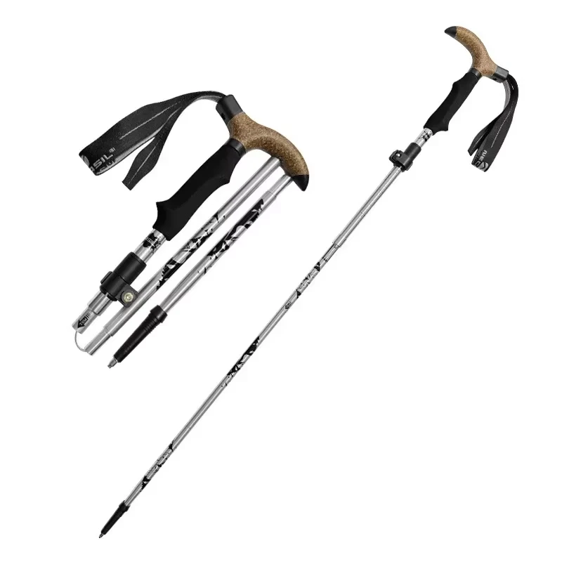 Gehstock Teleskopischer Spazierstock Faltbare Gehstöcke Aluminiumlegierung Krücken Trekking-Stock Wanderstöcke Nordstöcke Image