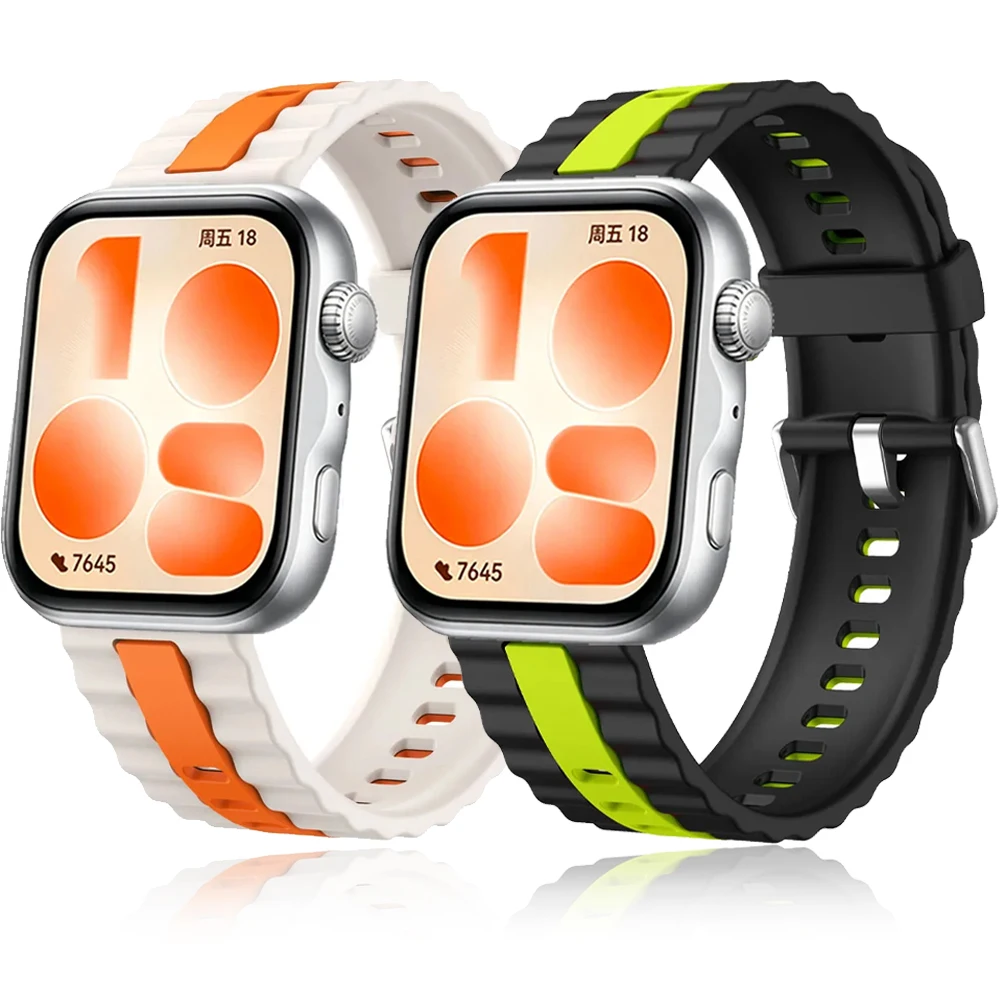 Silikonarmband für Huawei Watch Fit 5 4 3 Sport, atmungsaktives Armband, Ersatz für Huawei Watch Fit 5 Pro/4 Pro, Gürtelzubehör Image