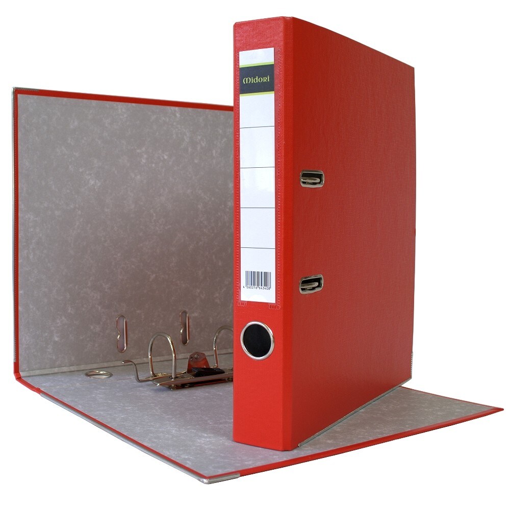 Midori 9 x Akten-Ordner PP A4 50 mm Rot Kunststoff Archiv Büroordner Ringordner Image