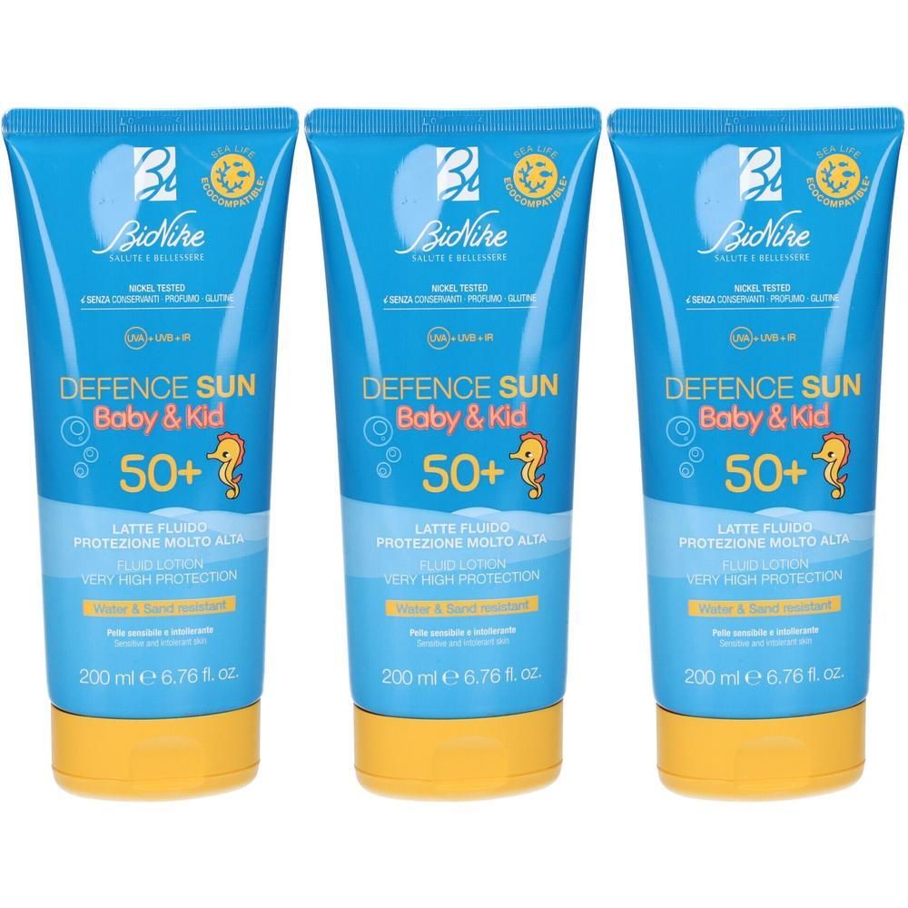 Bionike Defence Sun SPF50+ Baby&Kid Latte Fluido 3x200 ml
