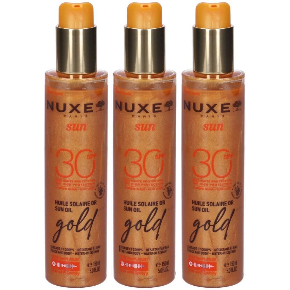 Nuxe Sun Olio Solare Dorato Protezione SPF 30 3x150 ml