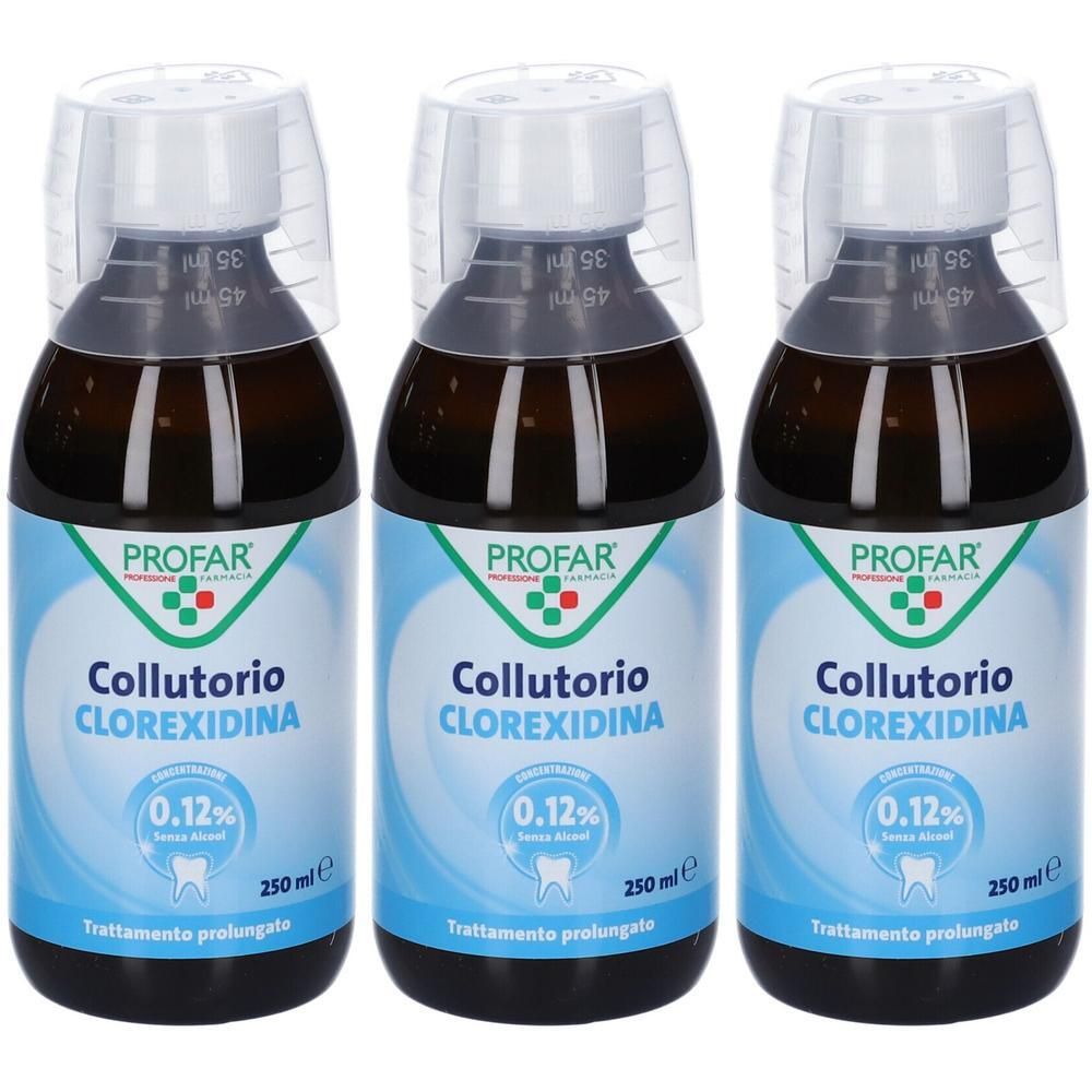 Profar Collutorio Clorexidina 0,12% Senza Alcool 3x250 ml