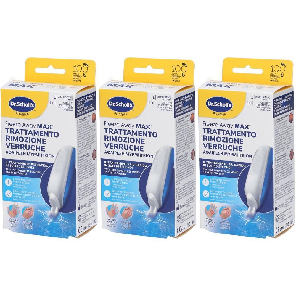 Dr. Scholl's Freeze Away Max Trattamento Rimozione Verruche 3x1 St